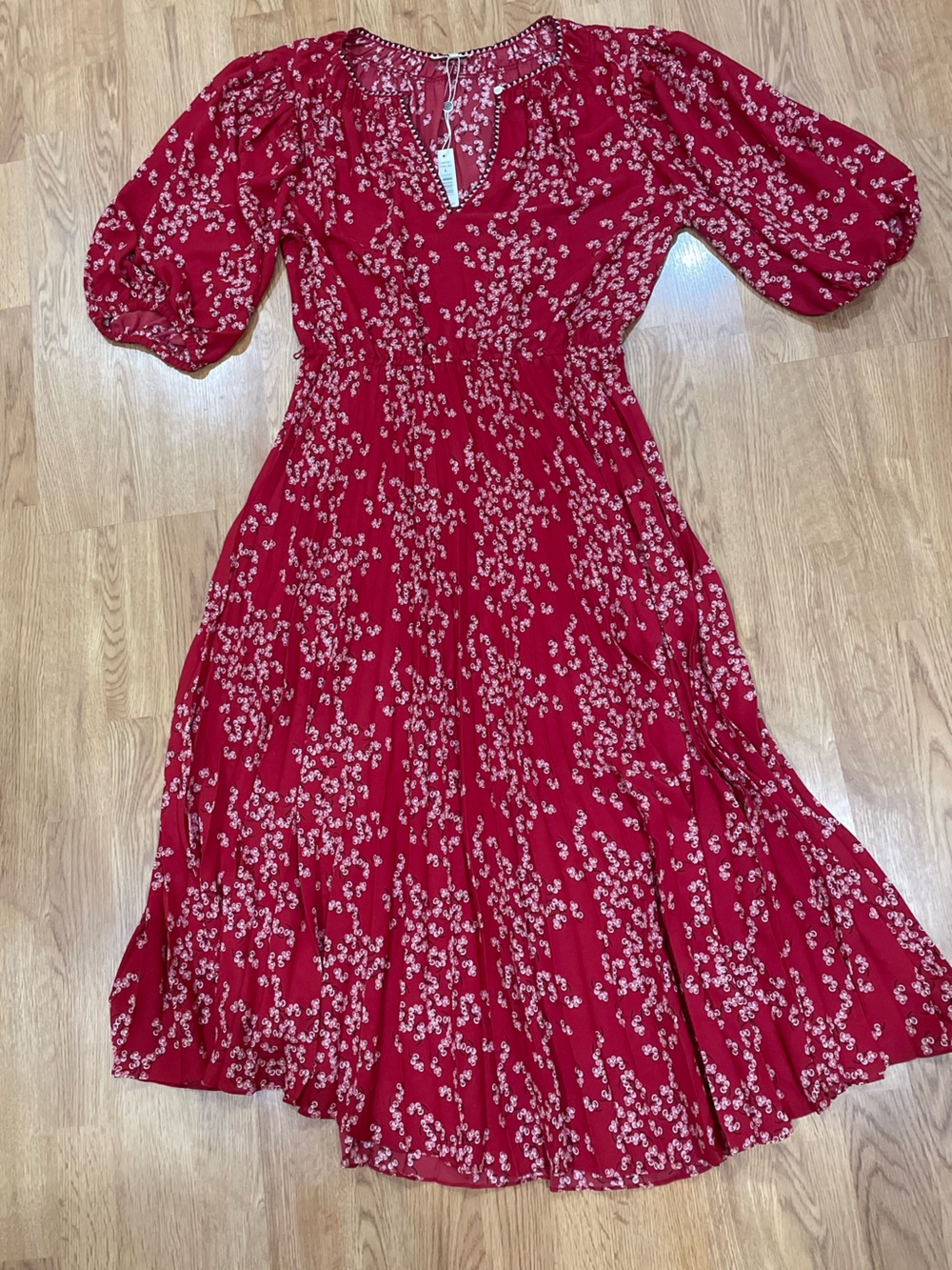 Max Studio Red Floral Midi Dress